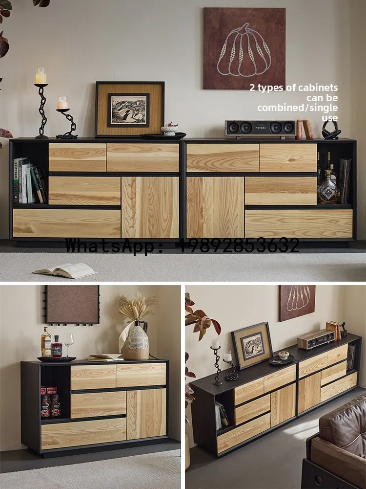 YFY Light  Vintage Style Solid Wood Six-Drawer Cabinet Storage  Side  Bedroom Bedside Living Room Entryway Cabinet Storage