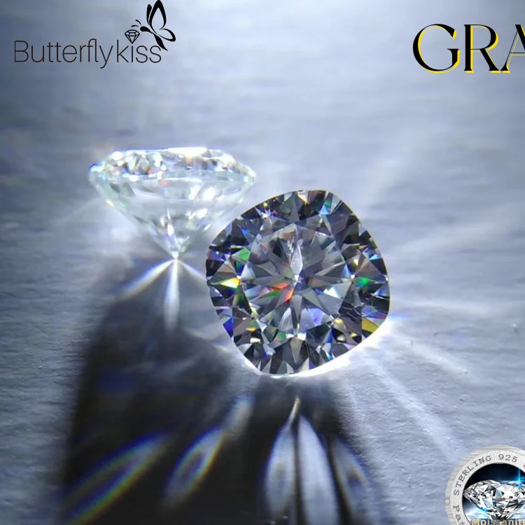 

Butterflykiss New In Cushion Loose Gemstones Moissanite Stones 0.5--7CT D Color VVS1 Lab Excellent Cut Diamond GRA Certificate