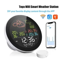 WIFI Smart Weather Station Indoor Outdoor Temperature & Humidity Meter Large Color Weather Clock Hygrothermograph with 3 Sensor