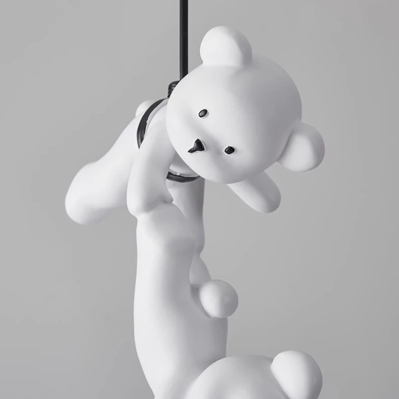 Imagem -06 - White Bear Pendant Light para o Quarto das Crianças Lâmpada de Cabeceira Led Minimalista Moderno Menino Menina Quarto Berçário Sala de Jovens Lâmpadas de Suspensão