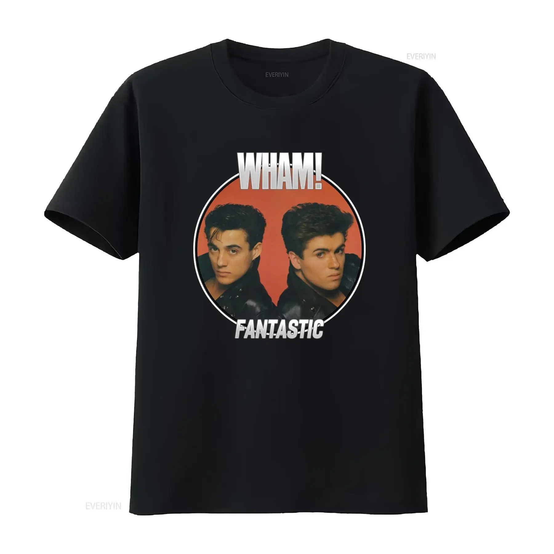 Wham George Michael Fantastic Album Cover Art Men's T Shirt Pop Music Tour Merch  vintage Washed fashion Stylish Stretched