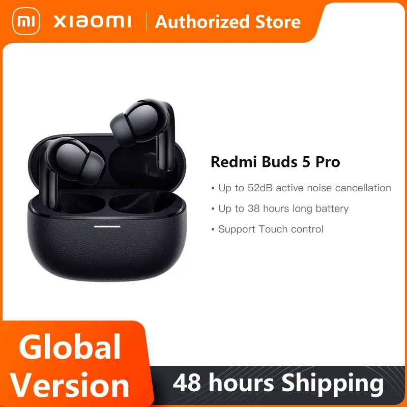 Global Version Xiaomi Redmi Buds 5 Pro Up to 52dB Active Nolse Cancellation 38 Hours Long Battery Life