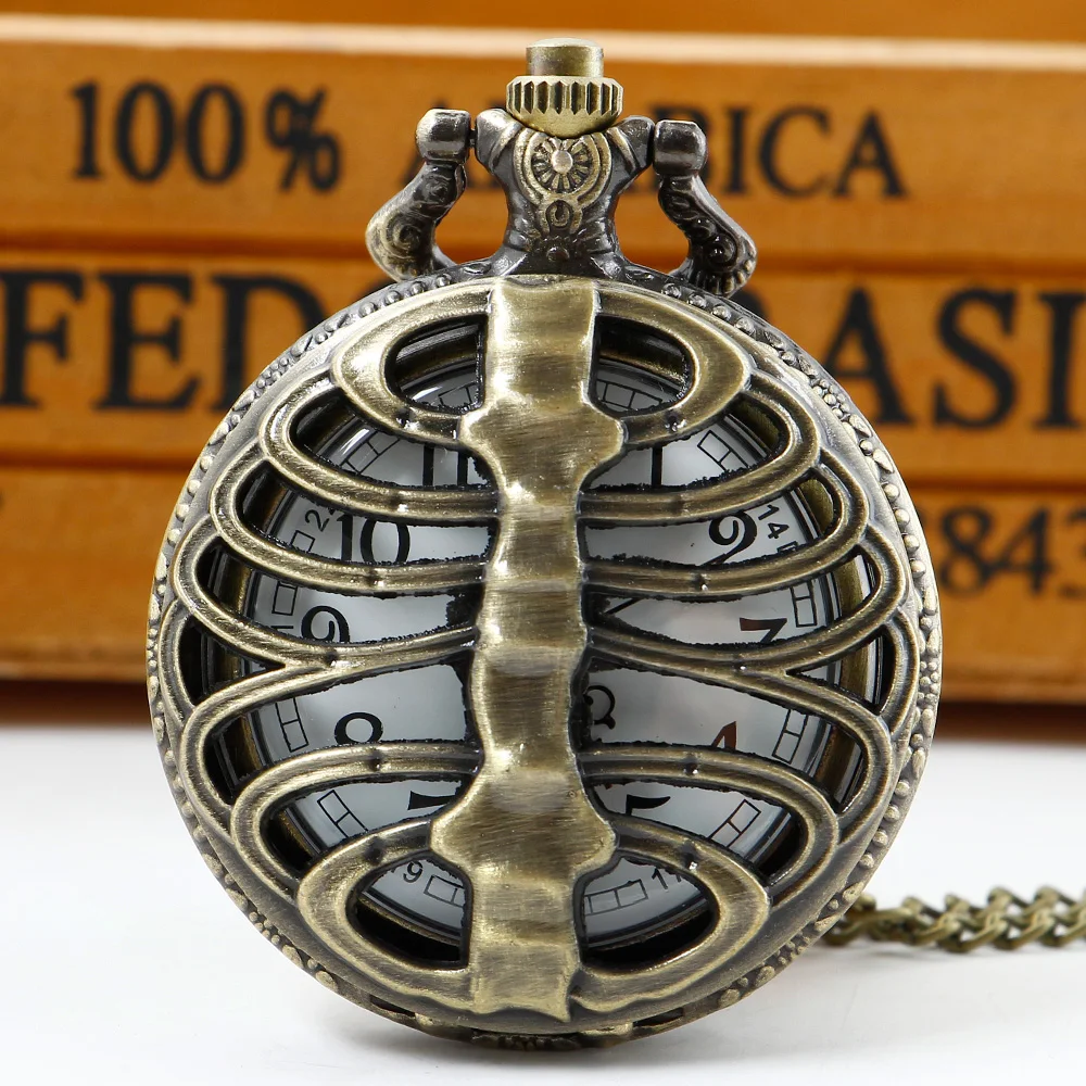 Unisex Quartz Pocket Watch Pingente, Retro, Clássico, Punk, Cool Style, Colar
