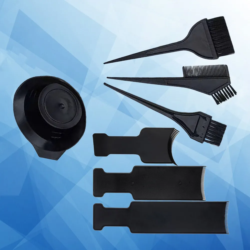 

7Pcs Dyeing Board Set Hairdressing Plate Hair Dyeing Bowl Black Quick Hair Color Treatment Scalp Protection Home Salon Kit