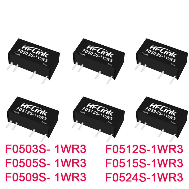 10Pcs/1pcs DC-DC Power Module F0503S F0505S F0509S F0512S F0515S F0524S-1WR3 1W 5V To 5V/9V/12V/15V/24V Single Output Isolated
