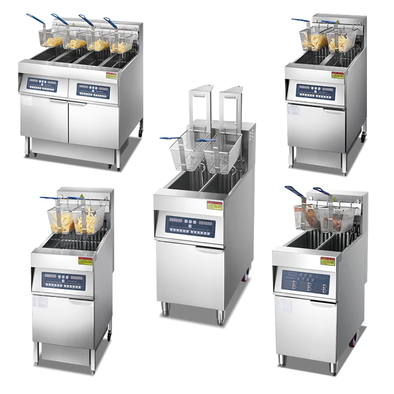 Commercial Multi-Tank Automatic Lift Deep Fryer Electric for Potato Chicken Fast Food Restaurant Kitchen Oil Filter System