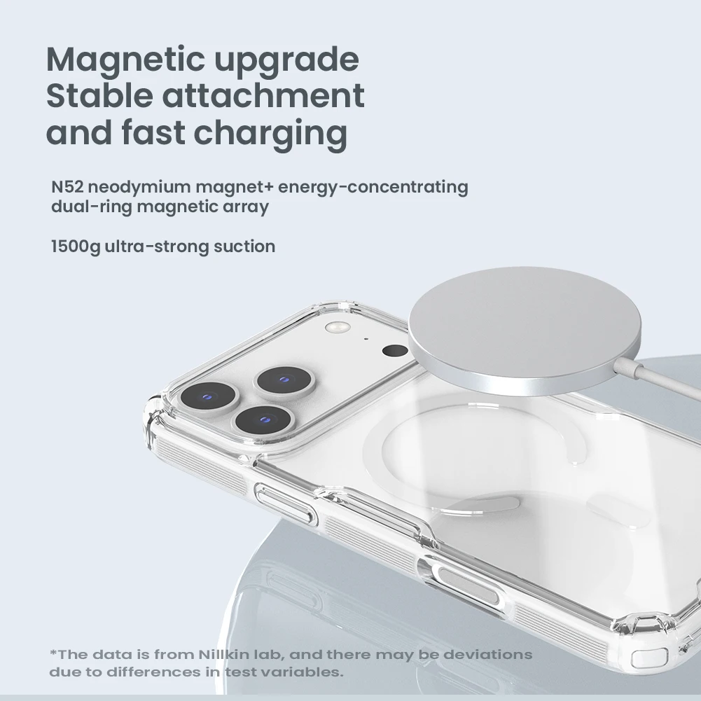 Nillkin For iPhone 17 Pro Max 17 Air 16 Pro Max 17Pro 16Pro Nature Pro Magnetic Transparent TPU Frame Cover Phone Case