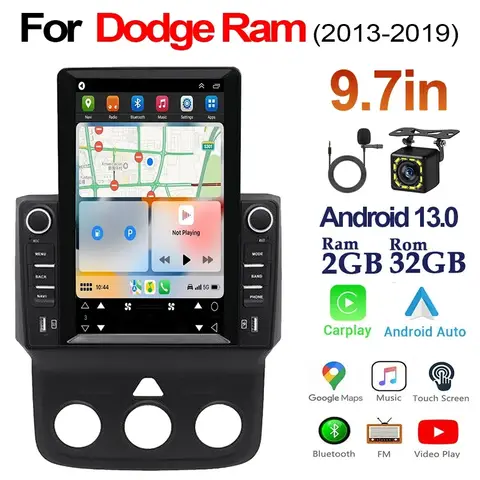 Android 13 Carplay For Dodge Ram 1500 2500 3500 2013-2018 Car Stereo Car Radio GPS Navigation Audio Multimedia DVD Player