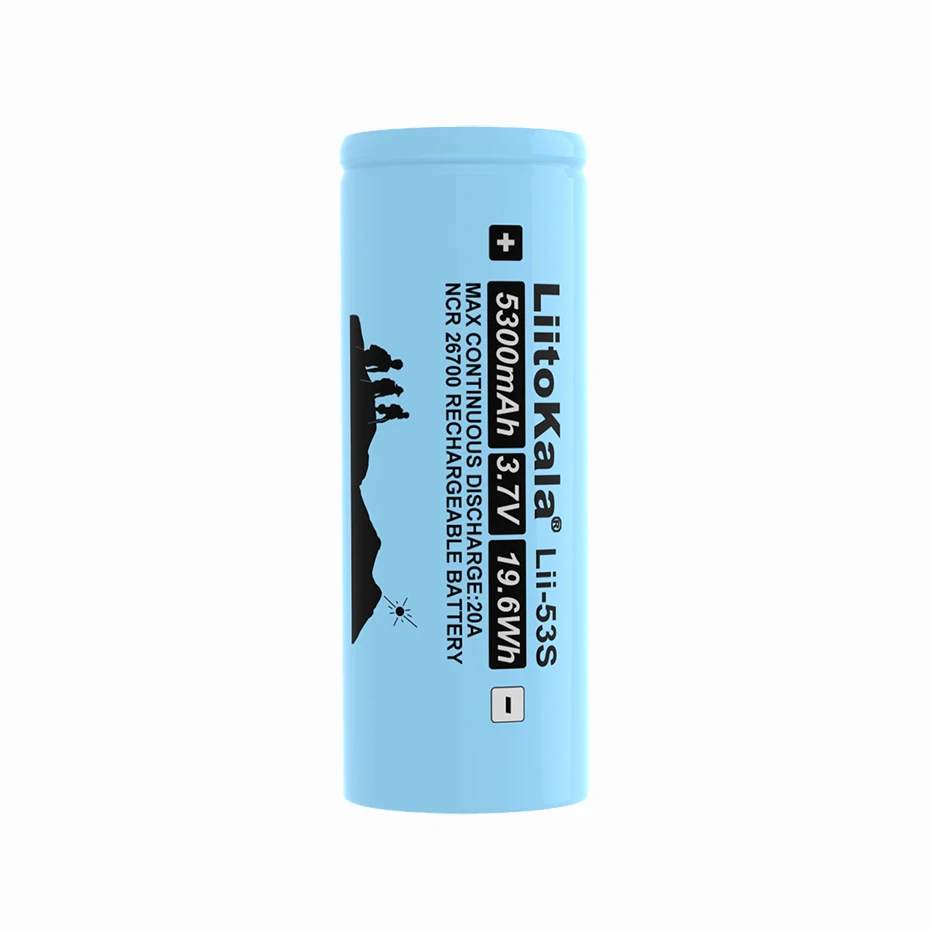 Liitokala LII-53S جديد 26700 20A 3.7 فولت الطاقة بطارية ليثيوم قابلة للشحن 5300mA مناسبة ل مصباح يدوي (26650 Lii-51S ترقية)