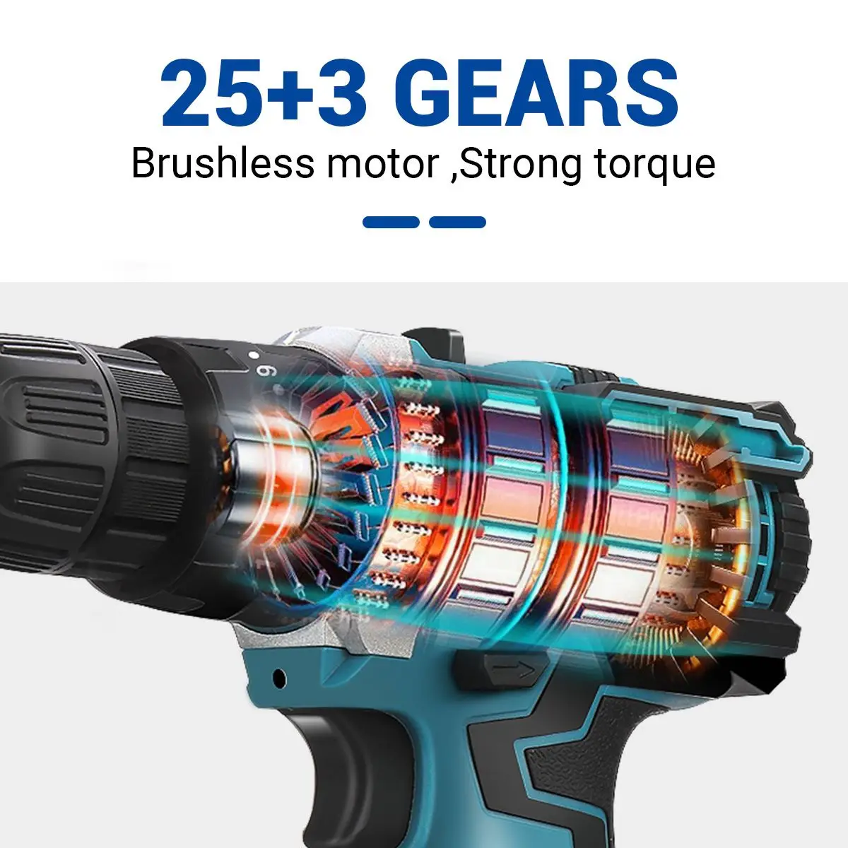 Imagem -06 - Furadeira Elétrica Brushless Drillpro Chave de Fenda de Torque 25 Mais sem Fio com Função de Impacto Ice Power Tools 10 mm 350 N.m Inverno