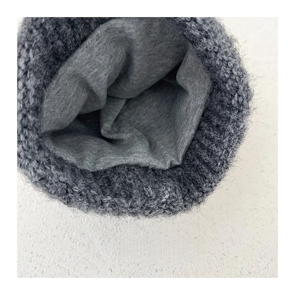 Contrasting Striped Children Knitted Hat Autumn And Winter Warm Thickened Woolen Cap Boys Girls Preppy Style Ear Protection Hat