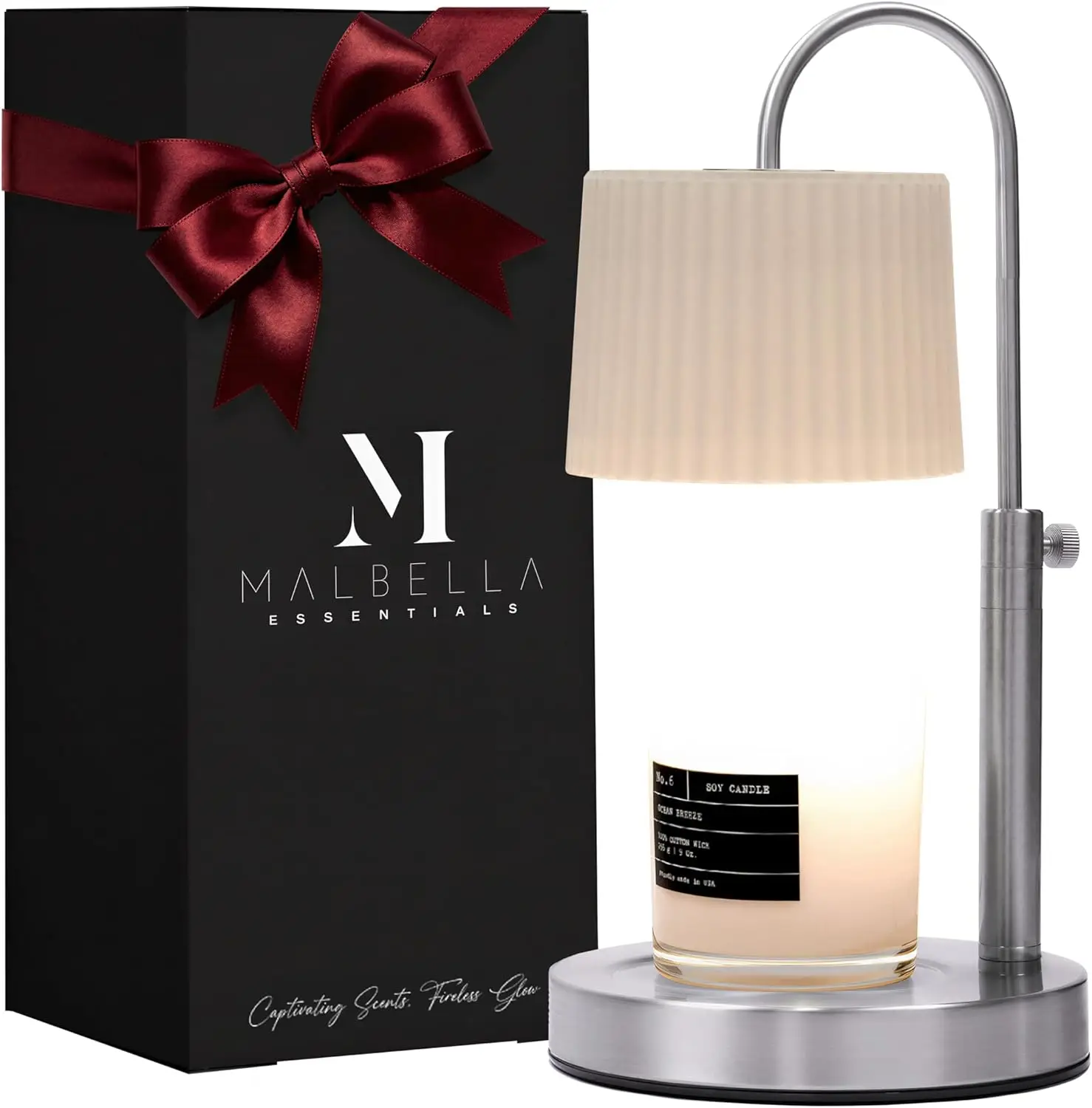 

Dimmable Candle Warmer Lamp with Timer, Adjustable Height for Various Candles, Wax Melter Gift