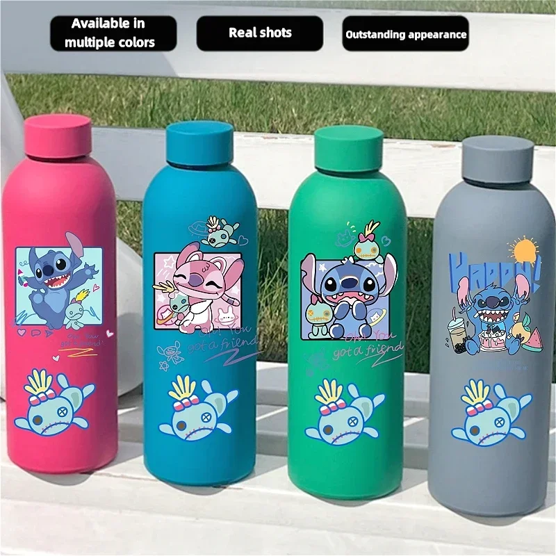 

500ML Stitch Angel Cartoon Water Cup Portable Vacuum Cup Large Capacity Cartoon Figure Coffee Cup Outdoor Sports Water Chil Cift