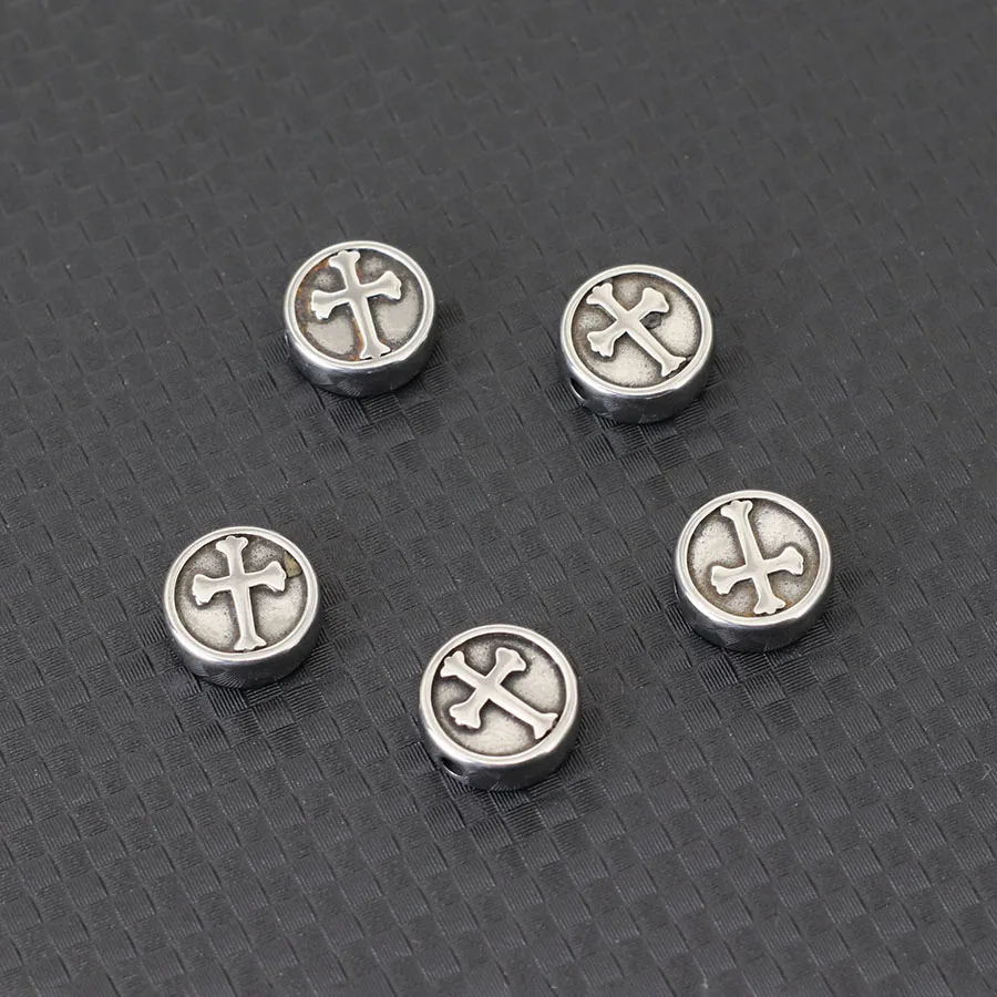 

1 шт., крест из нержавеющей стали для изготовления ювелирных изделий, винтажный серебряный цвет, свободные бусины, браслет «сделай сам», ожерелье, серьги, браслет, оптовая продажа