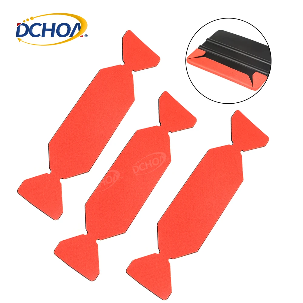 10PCS 3 Layers Waterproof Wrapping Red Fabric Edge Cloth Squeegee Vinyl Felt Window Tint Scraper Edge Fabric Cloth