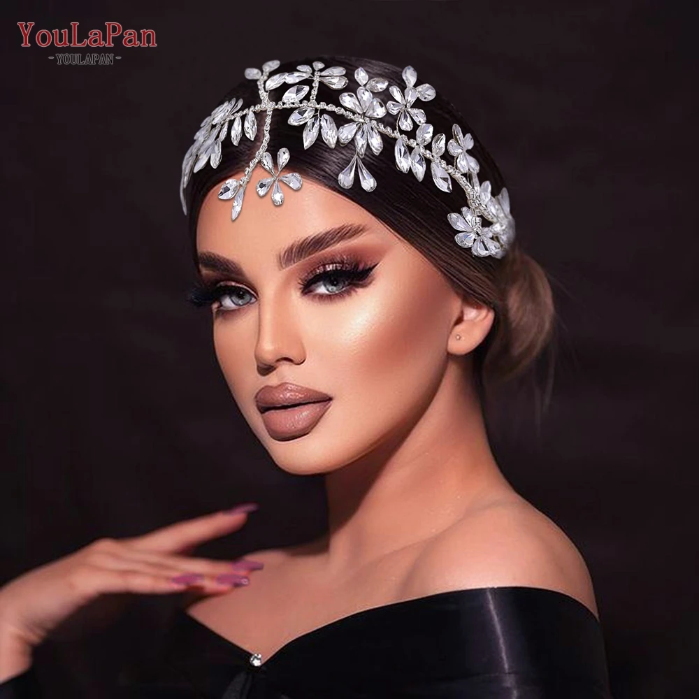 YouLaPan งานแต่งงานเจ้าสาวแถบคาดศีรษะ Rhinestone Headpiece ผู้หญิงอุปกรณ์เสริมผมเจ้าสาวเครื่องประดับผม Headwear สําหรับปาร์ตี้ Tiara HP239