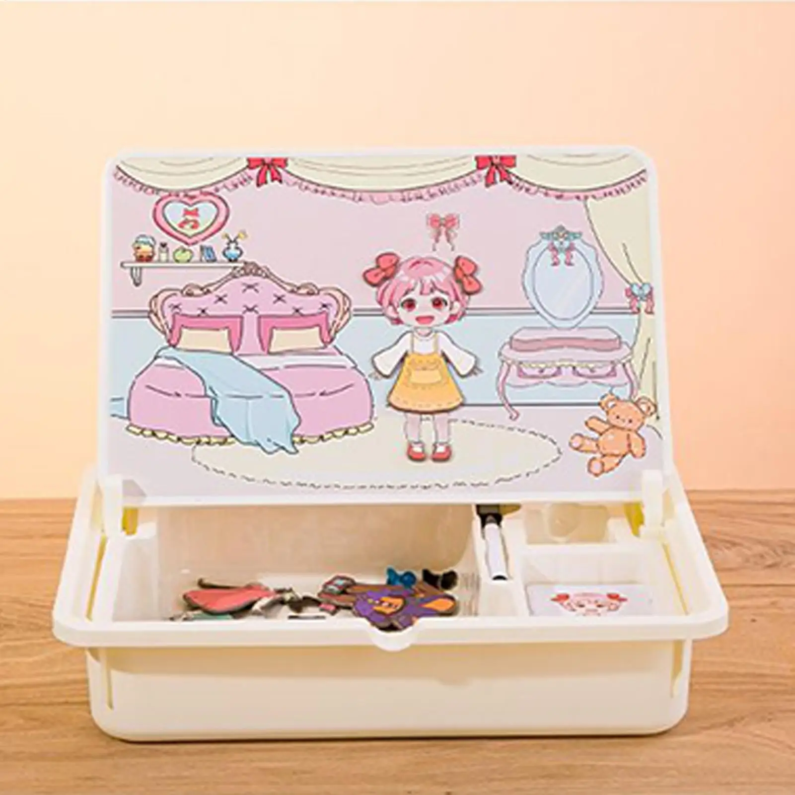 Boîte de Puzzle magnétique pour enfants en bas âge, jouets d'apprentissage, jeux de société de voyage avec étui de transport pour enfants d'âge préscolaire