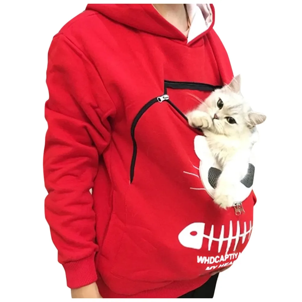 Hot Carry Pet Pocket Sweatshirt Winter Animal Pouch Hood Tops Kat Hond Keep Warm Ademend Hooded Kat Carriers Zakken Kat levert