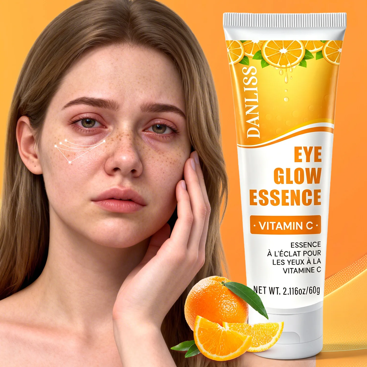 Essência Iluminadora para Olhos com Vitamina C - Sérum Hidratante Intenso e Potenciador de Luminosidade para Olheiras e Linhas Finas.