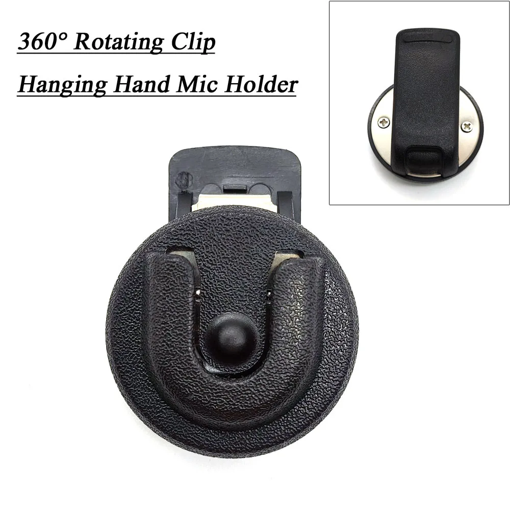 Hand PTT Speaker Mic Mount with 360 degree rotating back clip for Kenwood Car Hand PTT MIC Hanging style Holder Bracket