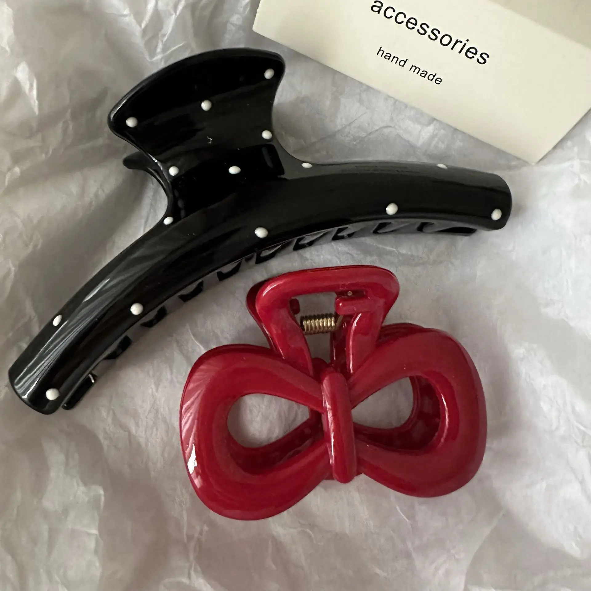 الرجعية أسود أبيض منقطة الهندسة مشبك شعر إمرأة فتاة أنيقة دبابيس الشعر القرش مقاطع السلطعون المشابك موضة إكسسوارات الشعر #6