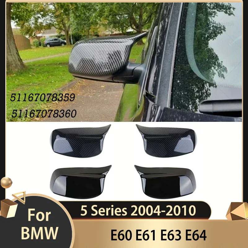 

For 2004-2010 BMW 5 Series E60 E61 E63 E64 Side Mirror Cover Caps 51167078359 51167078360 Side Rearview Mirror Cover Auto Parts