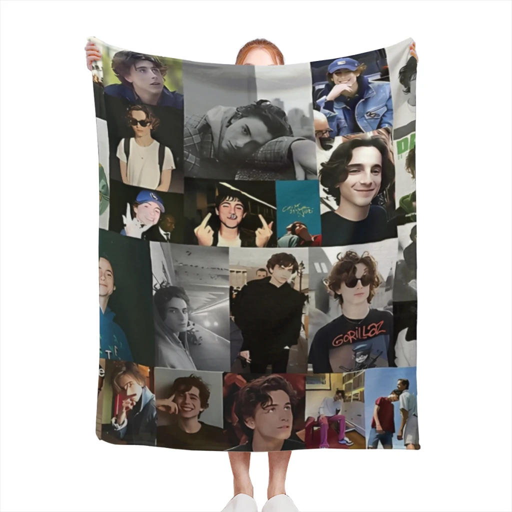 Timothée Chalamet Blanket Blanket Flange Textile Decor Portable Super Soft Throw Blankets for Home Office Plush Thin Quilt