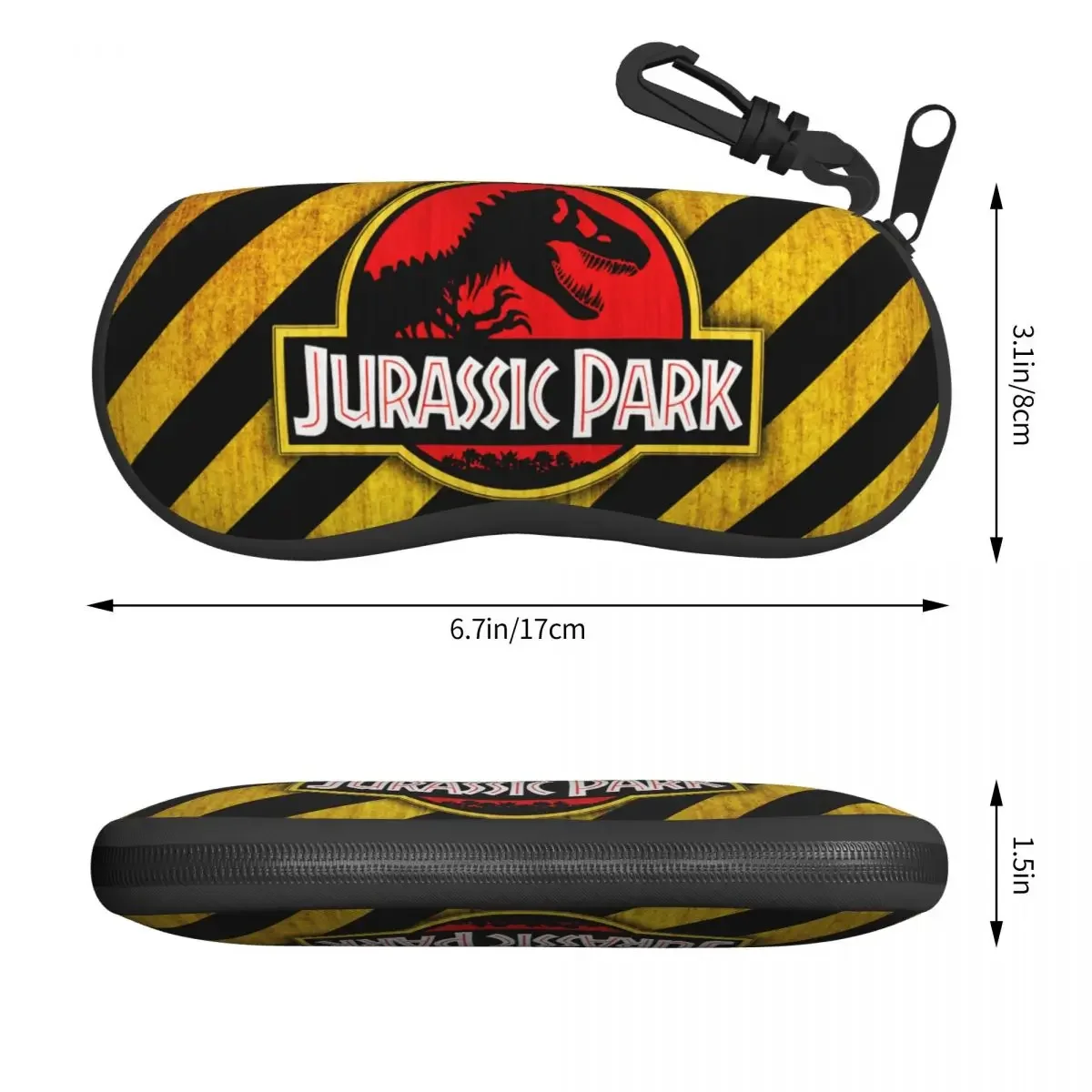 Custom Jurassic Park Logo Yellow Glasses Case Stylish Giant Dinsaur Shell Eyeglasses Case Sunglasses Box