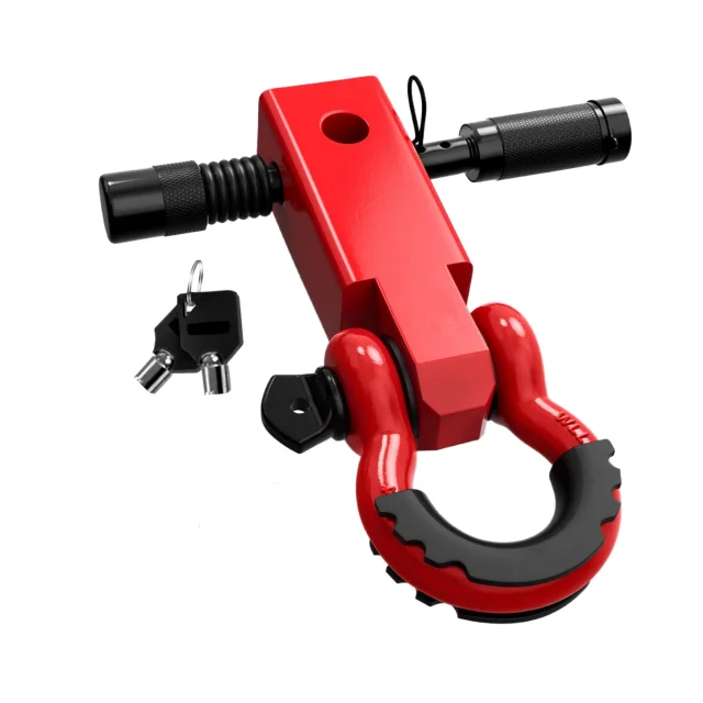 

kq-17000LBS Shackle Hitch Receiver 3/4" D Ring Shackle and Trailer Hitch Lock Pin Heavy Duty Receiver Kit for Vehicle Recovery%