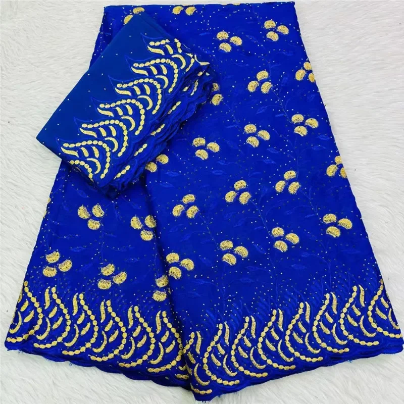 

5+2 yard with scarf heavy beaded embroidery African 100% cotton fabric Swiss voile lace popular Dubai style 27L8090302