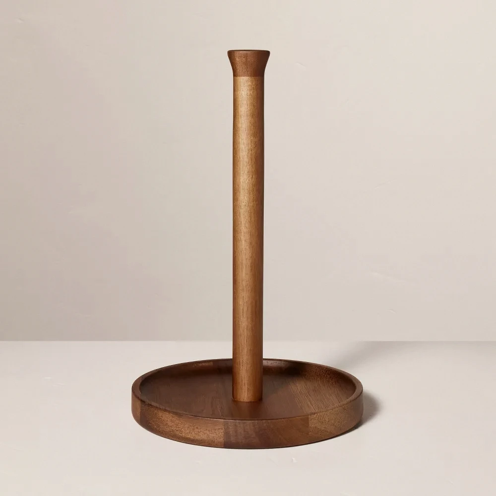 

Wooden Freestanding Paper Towel Holder Countertop,Acacia Wood Papertowel Roll Stand,Farmhouse Napkin Roll Holder for Kitchen