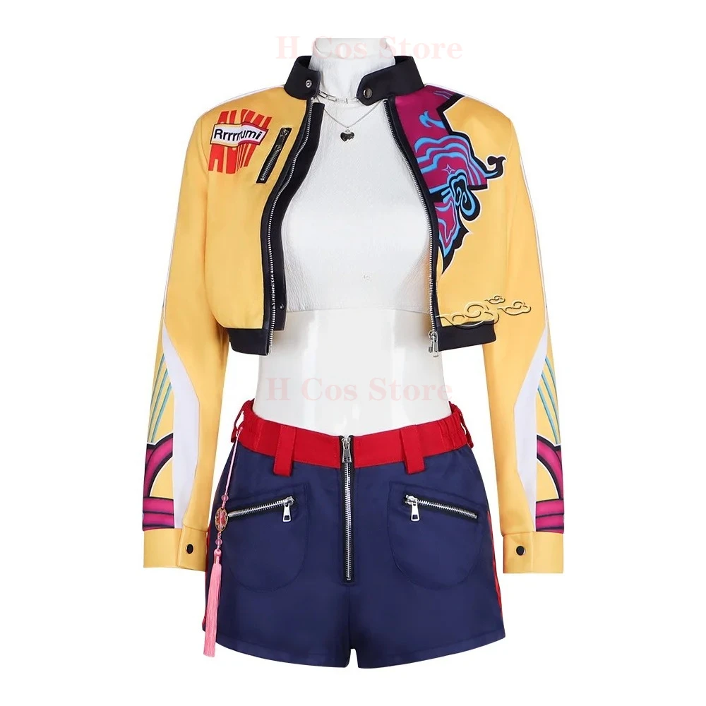 New Rumi Cosplay Costume Anime KPOP Demon Hunter Rumi Role Play Halloween Women Uniform Carnival Party Cos Outfit Fullset