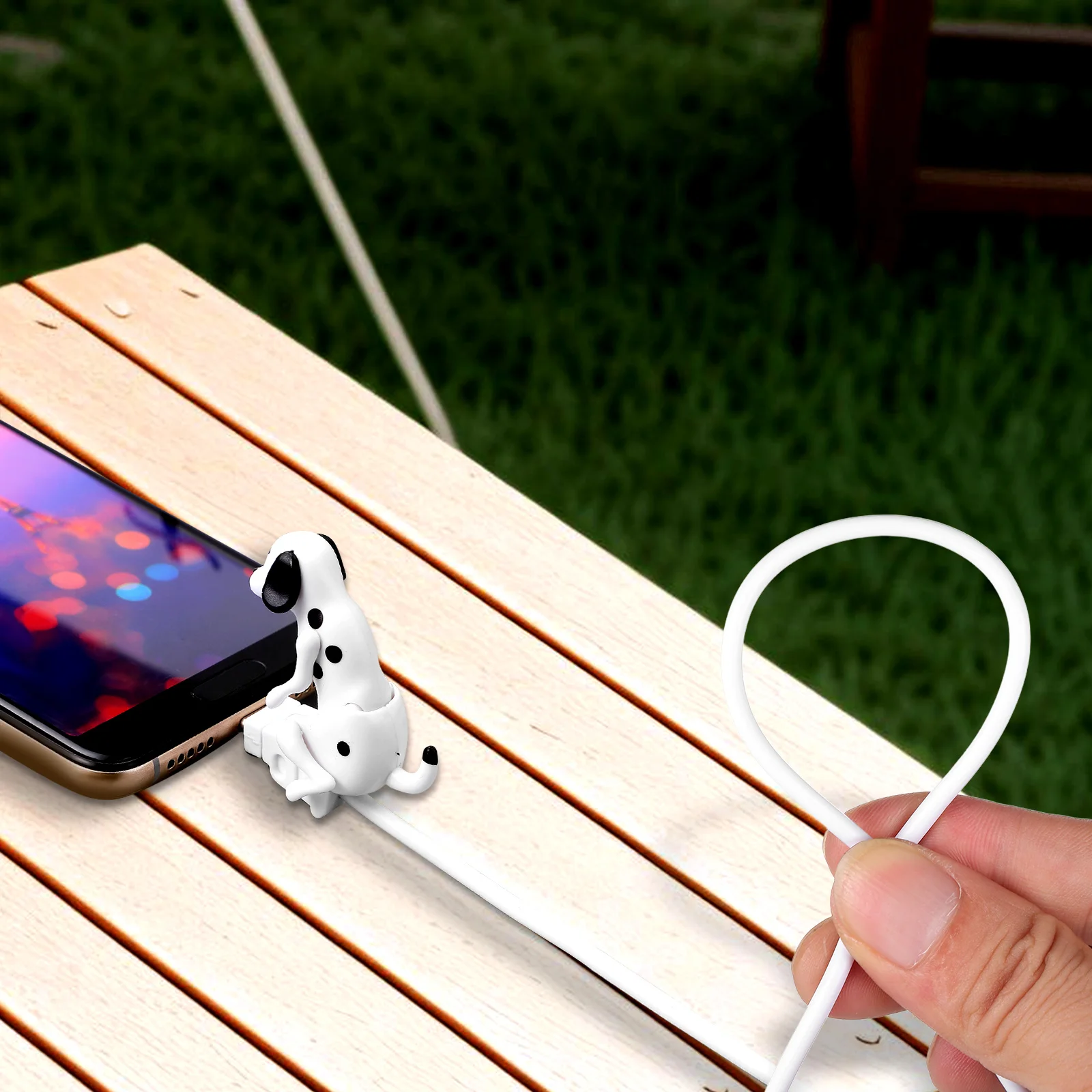 

Creative Puppy Charging Cable Durable USB Type Data Cable Fun Auto Swinging Dog Chargers For Bedroom Office Car Portable