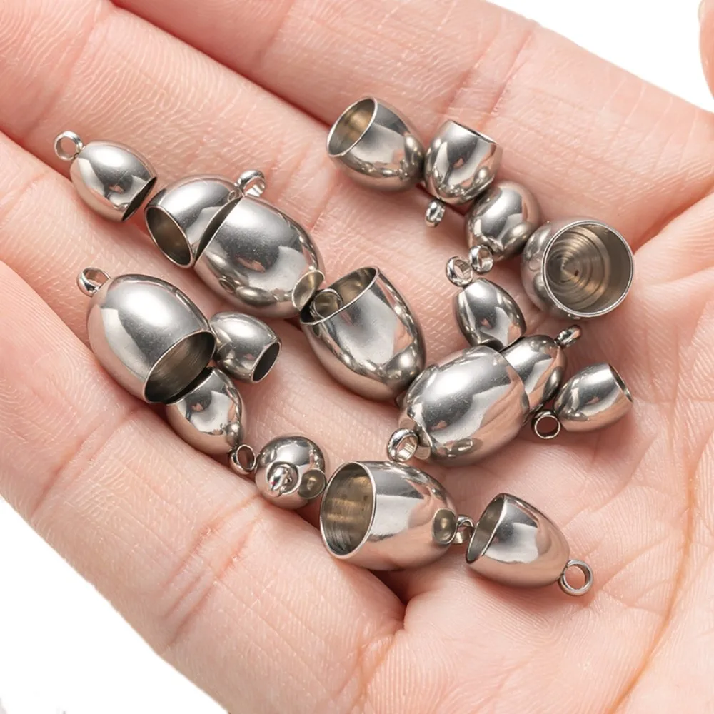 20pcs Tube End Caps Stainless Steel Cord Caps Terminators Cord Finding for DIY Leather Cord Bracelets Necklace Jewelry Making view 3