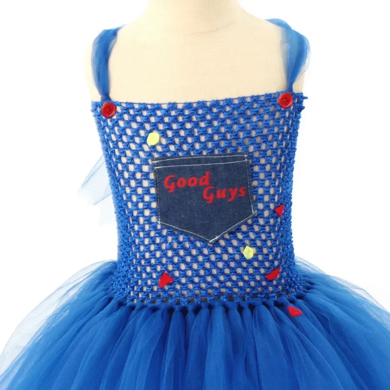 Costume de Cosplay Chucky de Film d'Horreur pour Enfant, Robe d'Halloween Moelleuse, Jupe Tutu, Carnaval, Kawaii, Trempé