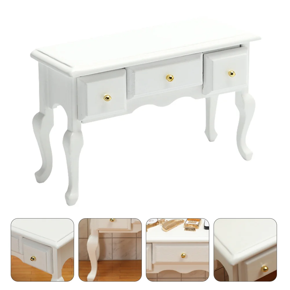 Toy Room Dollhouse Chest of Drawers Child Retro Decor Mini Cabinet Model Miniature Wooden Desk Adornment Crafts