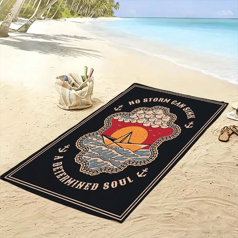 Oversized Tropical Beach Towel Coastal Surf Ocean Theme Resort Towel for Summer Vacation Gift 80x160cm