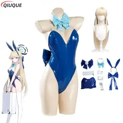 Game Blue Archive Asuma Toki Cosplay Costume Wig Sexy Kawaii Bunny Girl Jumpsuit Women Fantasia Halloween Party Clothing