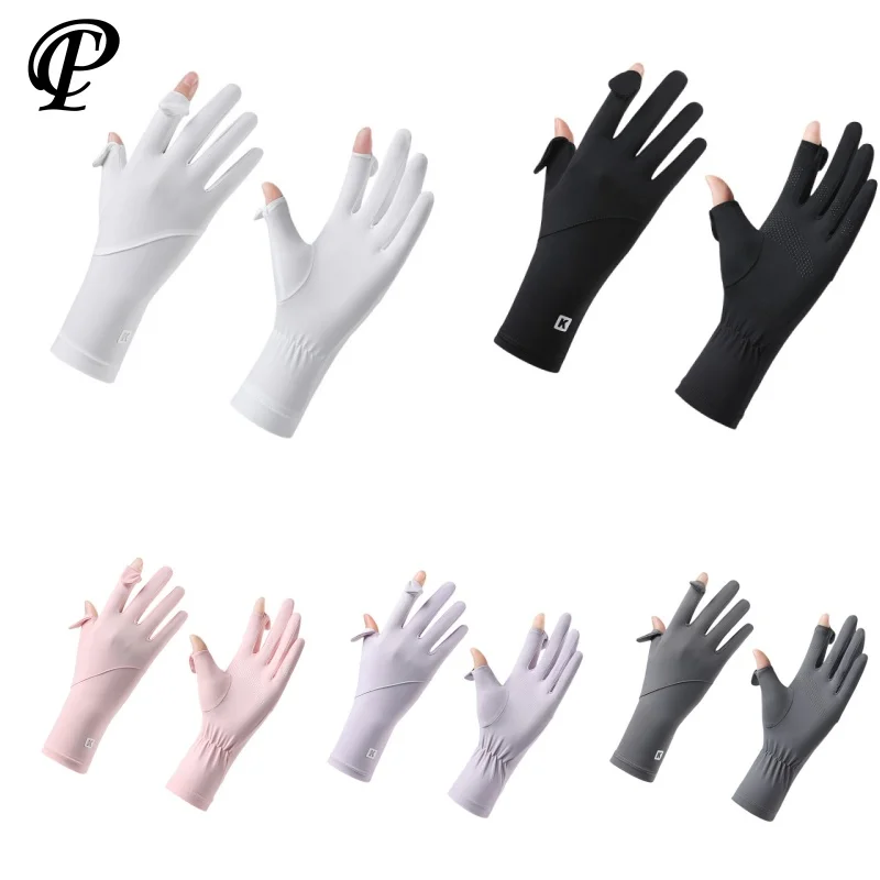 

Women Summer Cycling Ice Silk Sunscreen Gloves ebike Touch Screen Non-slip Cool Driving ciclismo Outdoor Sports Equipment