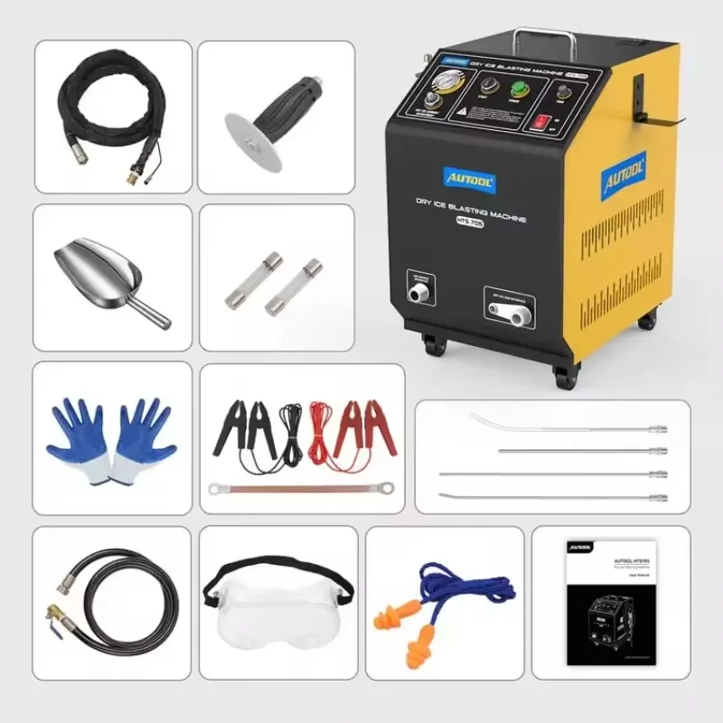سعر المصنع AUTOOL HTS705 المهنية العناية بالسيارات محرك الكربون الأنظف CO2 آلة تنظيف الجليد الجاف منظف الثلج الجاف