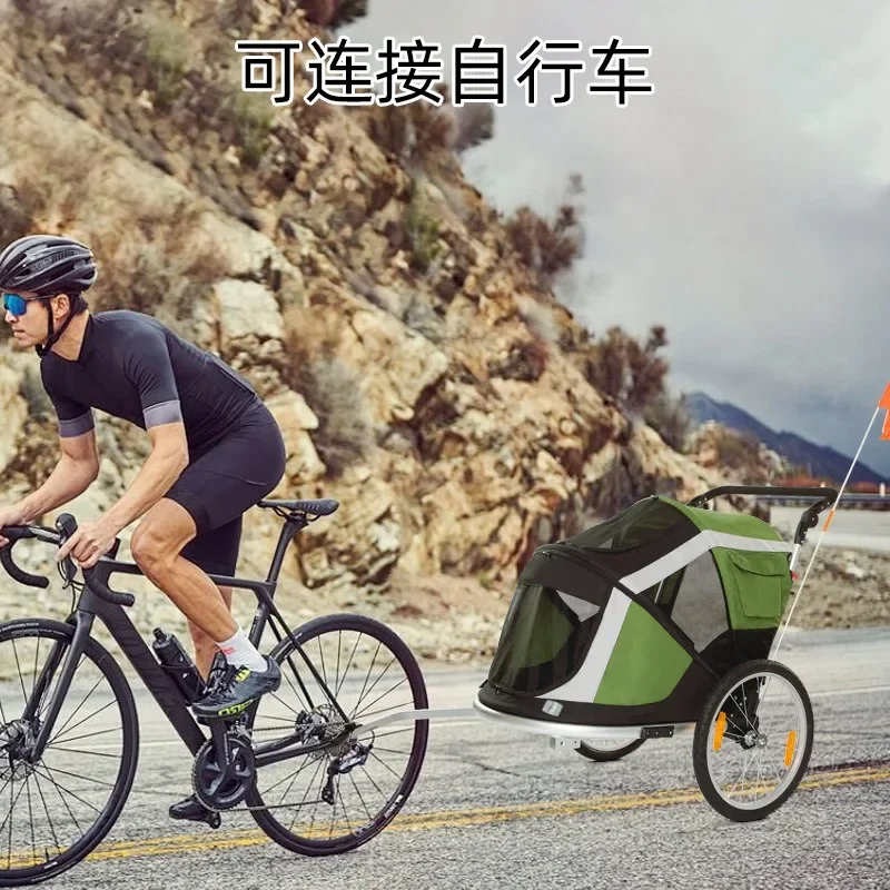 Outdoor riding Pet trailer Large space Pet cart Dog cat cart Can be connected to a bicycle
