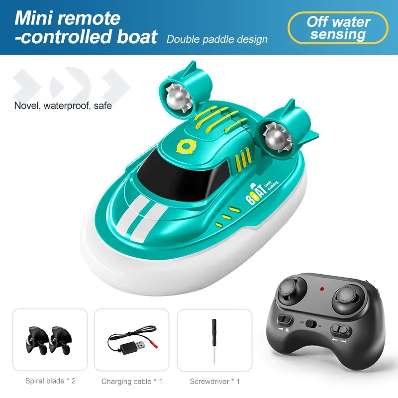 

Mini Rc Boat 1/32 Radio Remote Controlled High Speed Ship with Led Light Palm Boat Water Toy Pool Toys Models Gifts