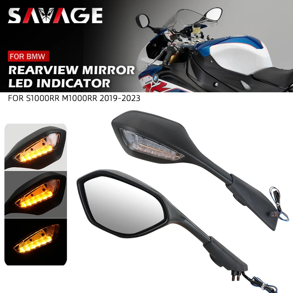 Espelho retrovisor da motocicleta para bmw s1000rr m1000rr s 1000rr k67 m1000 rr k66 2019-2024 espelho retrovisor lateral indicador de sinal led