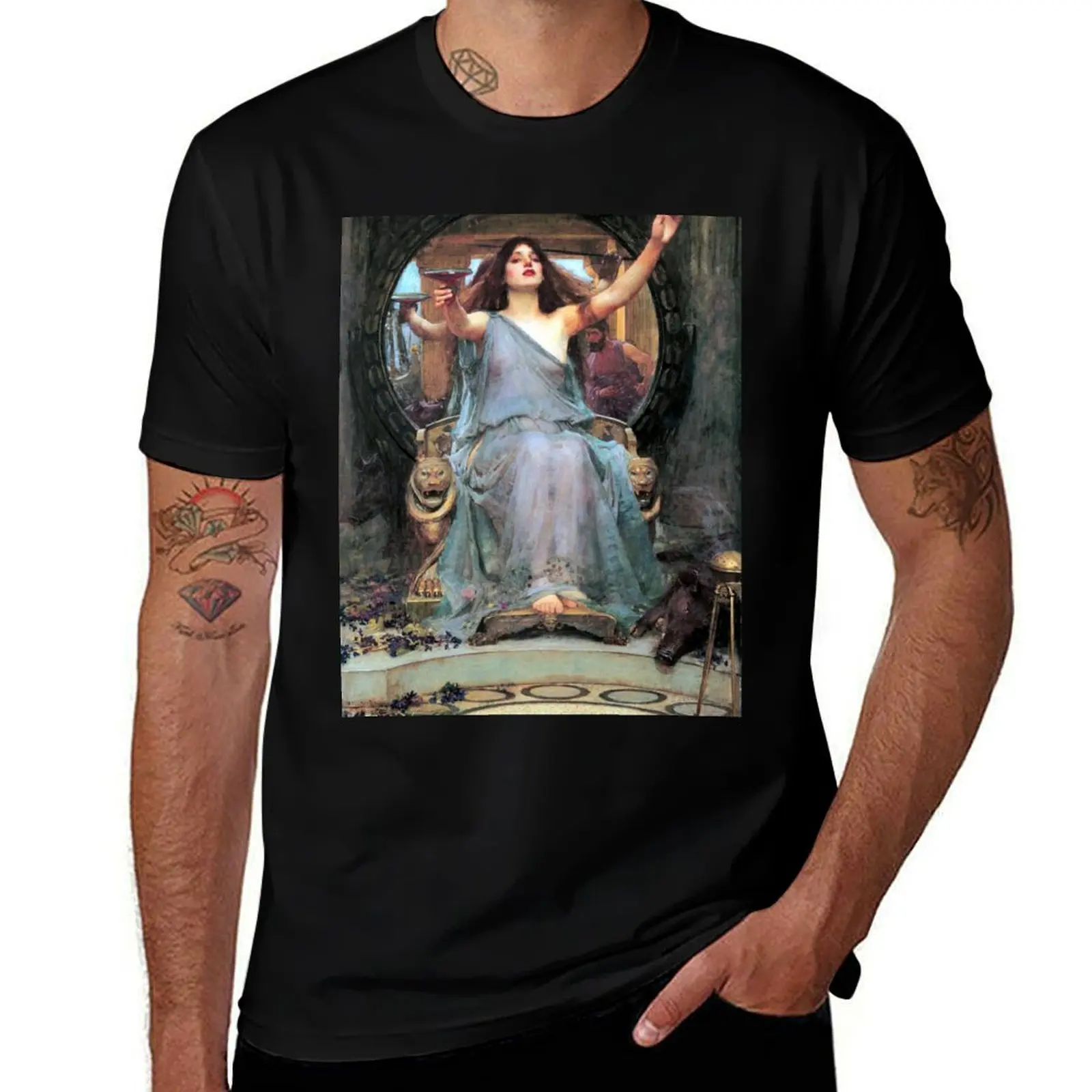 Circe offering the cup to Odysseus - John William Waterhouse T-Shirt Thanksgiving Casual Tee