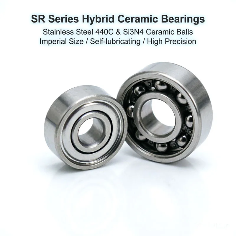 

5pcs SR2 ZZ 2RS Inch Hybrid Ceramic Bearing 3.175 x 9.525 x 3.967 Stainless Steel Si3N4 Black Ceramic Balls Bearing SR2C ZZ 2OS