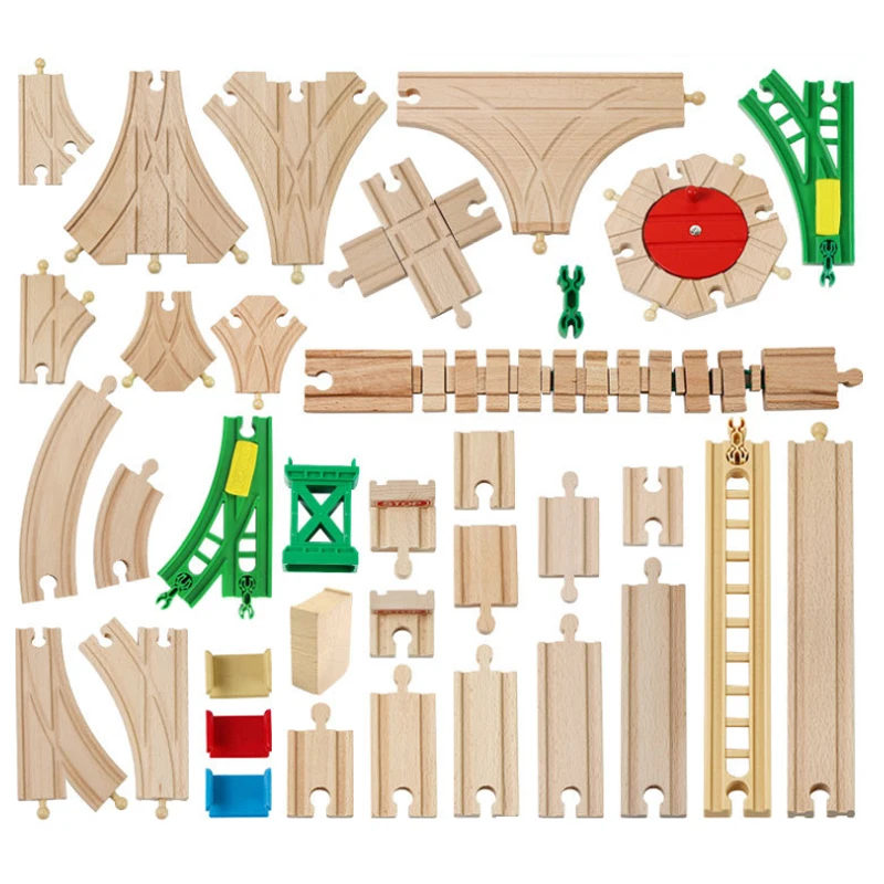 Bulk Track Accessories Wood Small Track Train Toy Children's Set Magnetic Wood Track Train For Boys Children With Briao Track