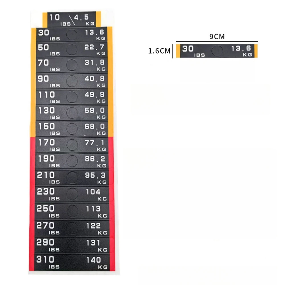 2pcs Fitness Equipment Weight Labels 10lb To 310lb Number Stickers For Gym Plate Stack Cable Machine Replacement Accessories