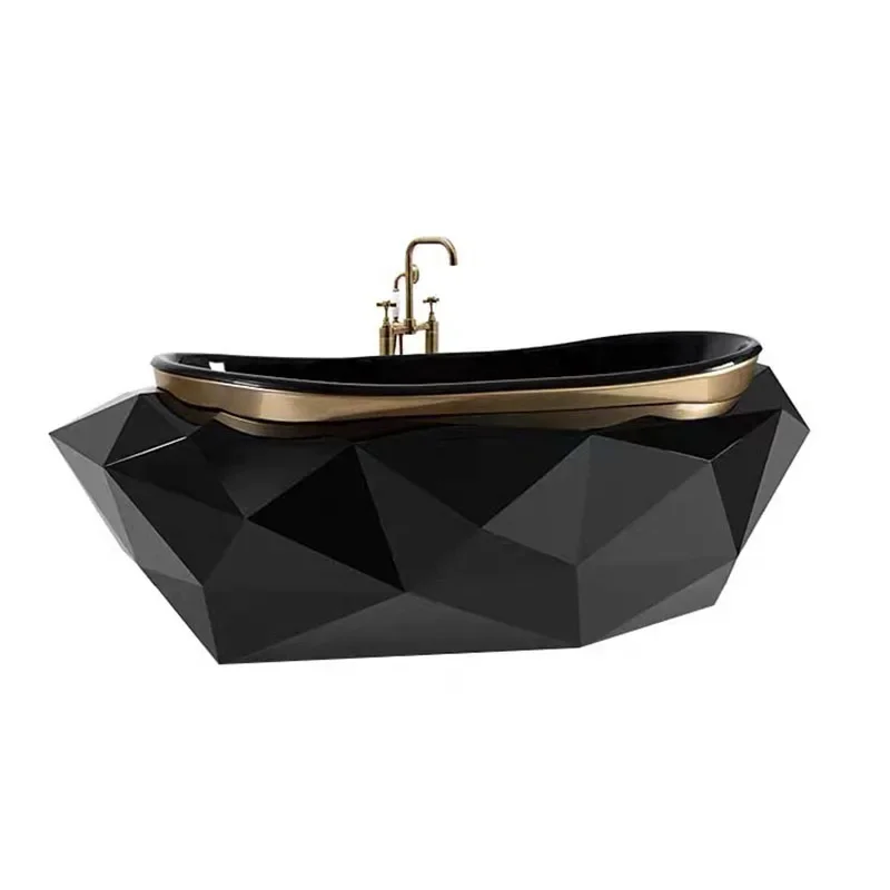 Italian light luxury rhombus bathtub, high-end household separate bathroom tank