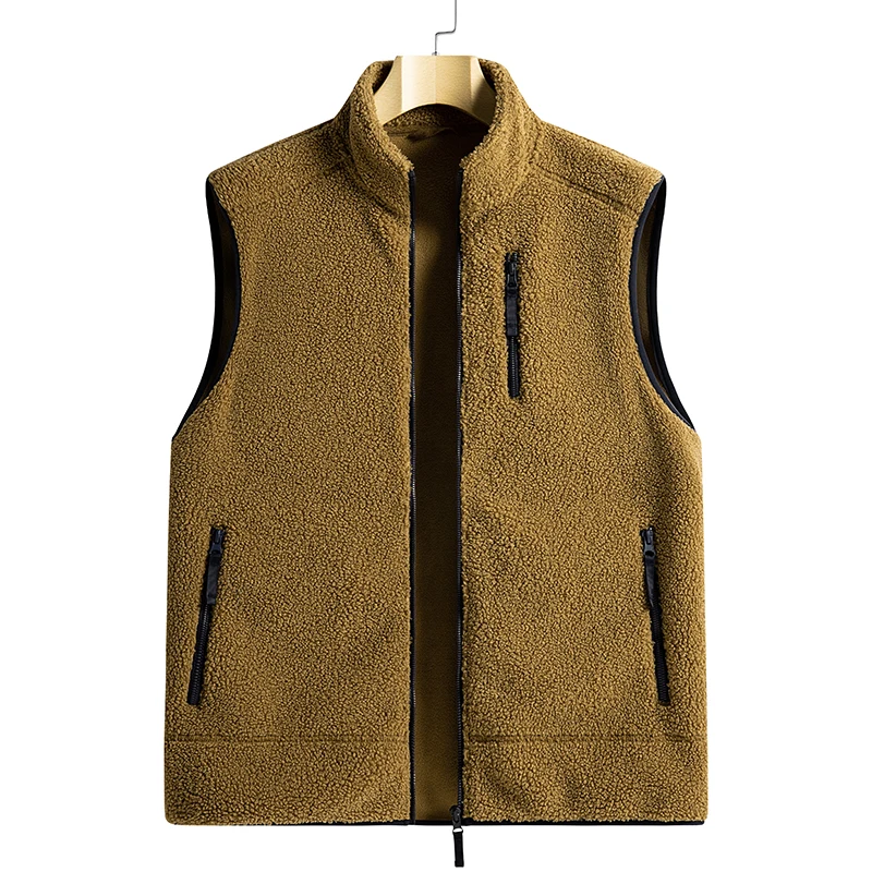 

New Men'S Autumn Winter Outdoor Mountaineering Waistcoat Vest Casual Warm Polar Fleece Thick Versatile Fashion Sleeveless Coat