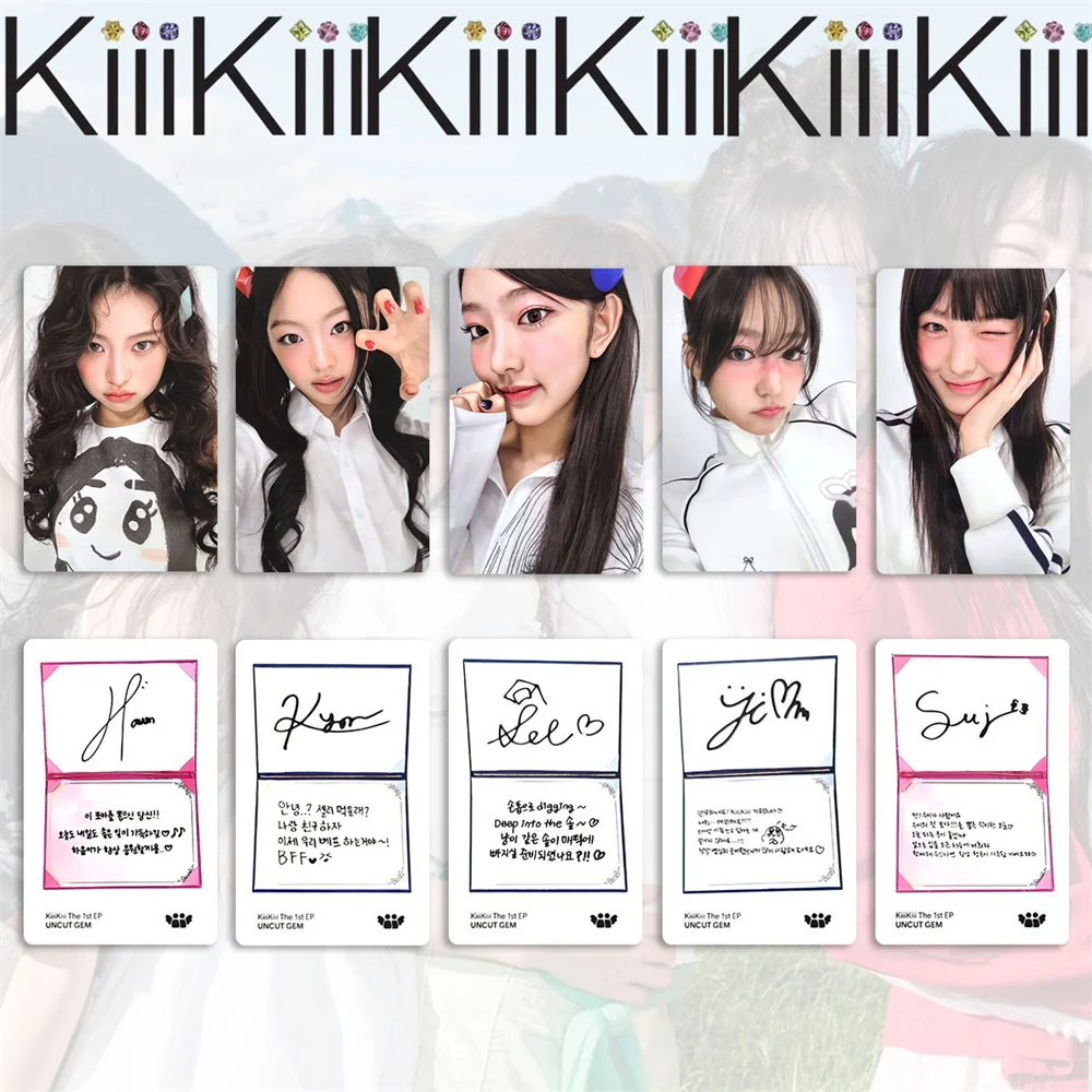 Kpop KiiiKiii Album UNCUT GEM Kleine Kaarten Dubbelzijdig Afdrukken LOMO Kaarten LEESOL SUI HAUM JIYU KYA Fans Geschenken Collectie